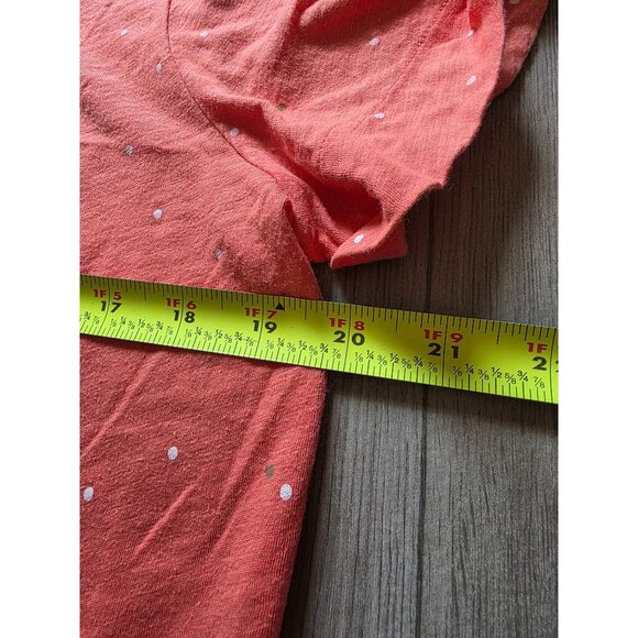 L.L.Bean Womens Coral Polka Dot Short Sleeve Blouse M - Picture 6 of 6